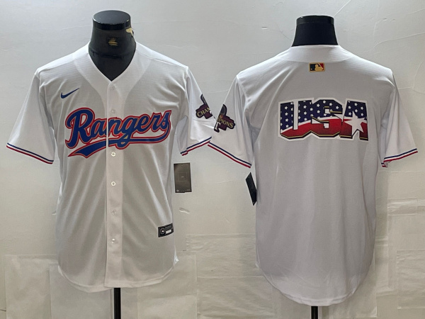 Men's Texas Rangers Team Big Logo White 2024 Gold Collection Cool Base Stitched Baseball Jersey Men's Texas Rangers Team Big Logo White 2024 Gold Collection Cool Base Stitched Baseball Jersey